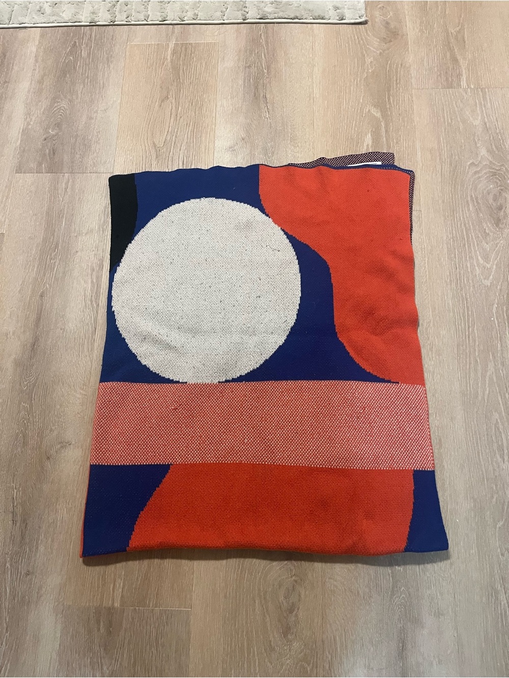 Abstract Red & Blue Geometric Decorative Throw Blanket